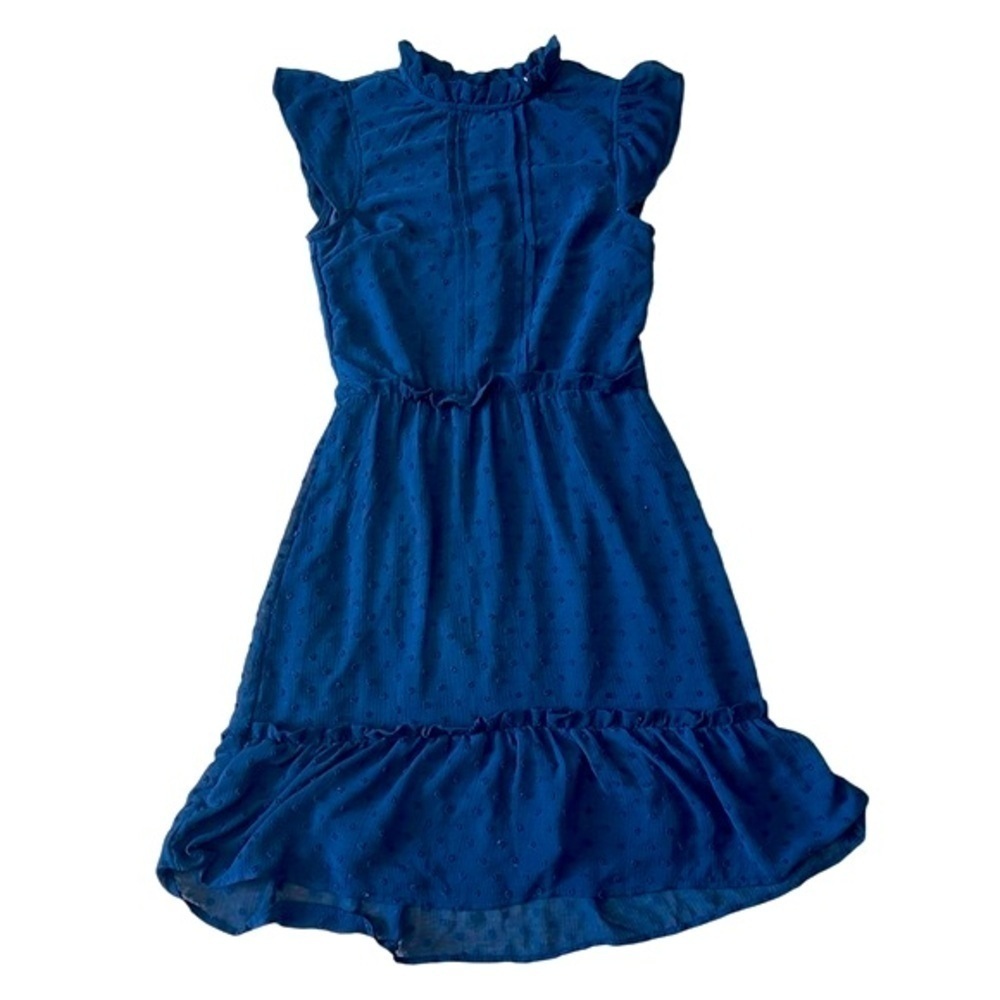 Monteau Ruffled Swiss Dot Dress in Deep Teal Size Small